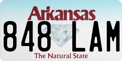 AR license plate 848LAM