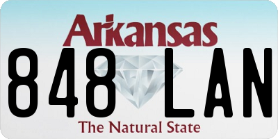 AR license plate 848LAN