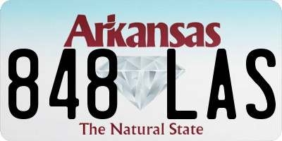AR license plate 848LAS
