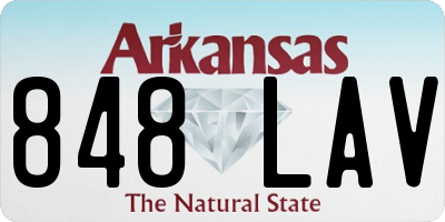 AR license plate 848LAV
