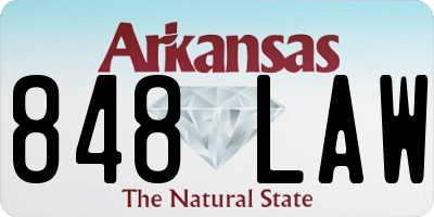 AR license plate 848LAW