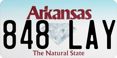 AR license plate 848LAY
