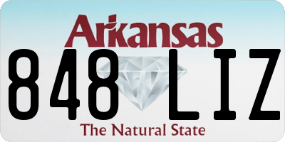 AR license plate 848LIZ