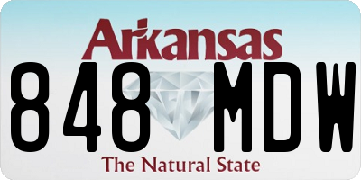 AR license plate 848MDW