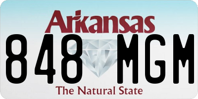 AR license plate 848MGM