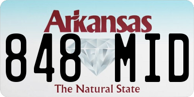 AR license plate 848MID