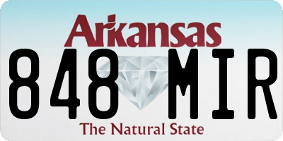 AR license plate 848MIR