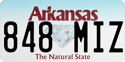 AR license plate 848MIZ