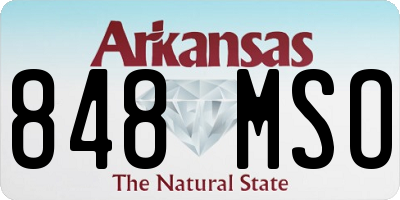 AR license plate 848MSO