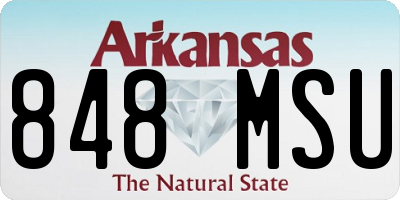 AR license plate 848MSU