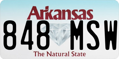 AR license plate 848MSW