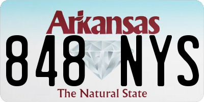 AR license plate 848NYS
