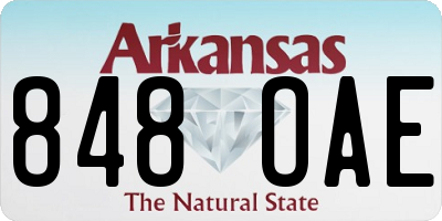 AR license plate 848OAE
