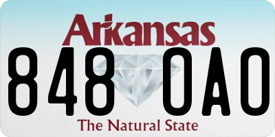 AR license plate 848OAO