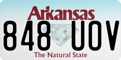 AR license plate 848UOV