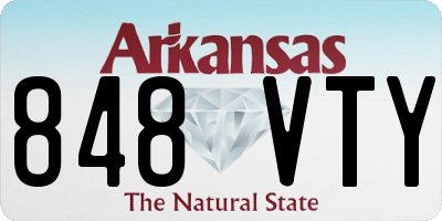 AR license plate 848VTY