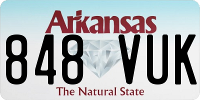 AR license plate 848VUK