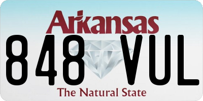 AR license plate 848VUL