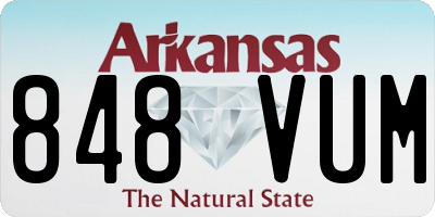 AR license plate 848VUM