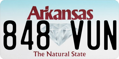 AR license plate 848VUN