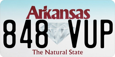 AR license plate 848VUP