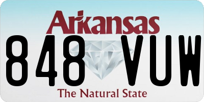AR license plate 848VUW