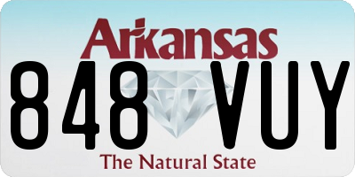 AR license plate 848VUY