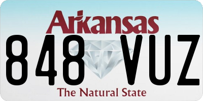 AR license plate 848VUZ