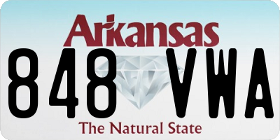 AR license plate 848VWA