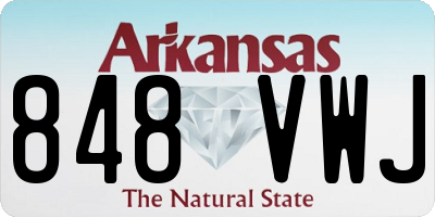AR license plate 848VWJ