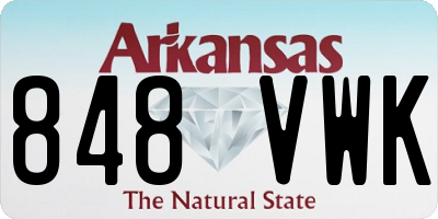 AR license plate 848VWK