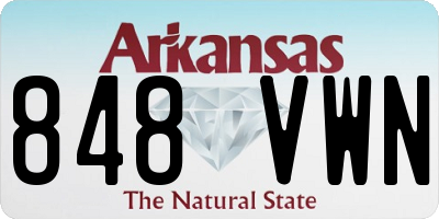 AR license plate 848VWN