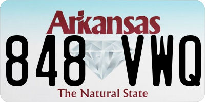 AR license plate 848VWQ
