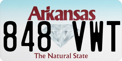AR license plate 848VWT