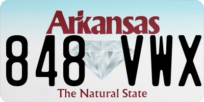 AR license plate 848VWX
