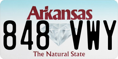 AR license plate 848VWY