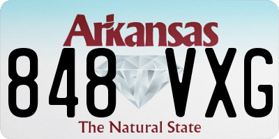AR license plate 848VXG