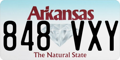 AR license plate 848VXY