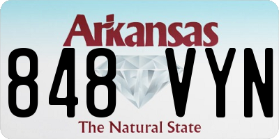AR license plate 848VYN