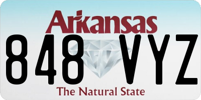 AR license plate 848VYZ