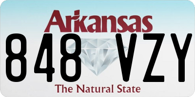 AR license plate 848VZY