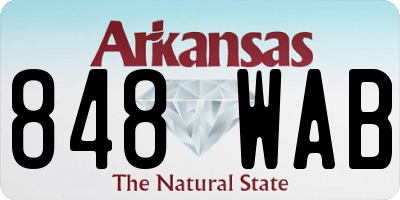 AR license plate 848WAB