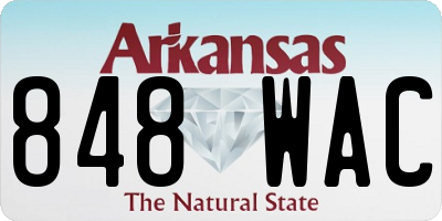 AR license plate 848WAC
