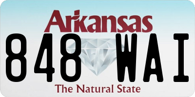AR license plate 848WAI