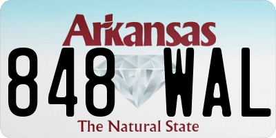 AR license plate 848WAL