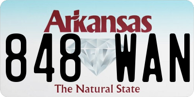AR license plate 848WAN