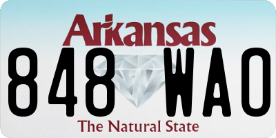 AR license plate 848WAO