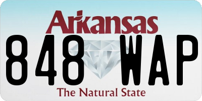 AR license plate 848WAP