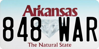AR license plate 848WAR
