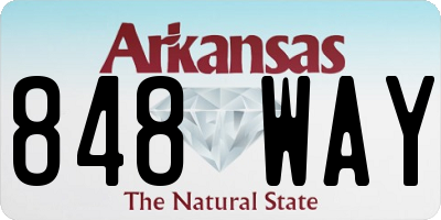 AR license plate 848WAY